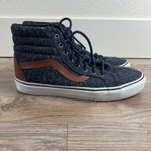 Vans Men's High-Top Sneakers - Navy and Brown